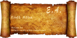 Endl Alba névjegykártya